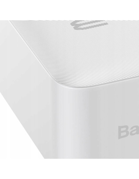 Powerbank Baseus Bipow 30000mAh, 2xUSB, USB-C, 15W biały