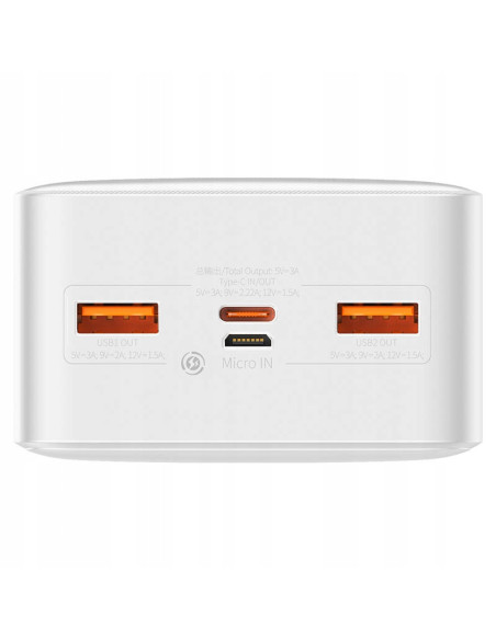 Powerbank Baseus Bipow 30000mAh 2xUSB USB-C 20W biały