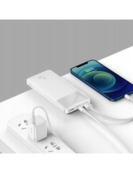 Powerbank Baseus Bipow 10000mAh 2xUSB USB-C 15W biały