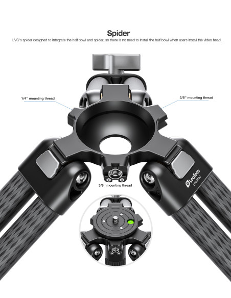 Statyw wideo Kingkong LVC-253C+BV-15