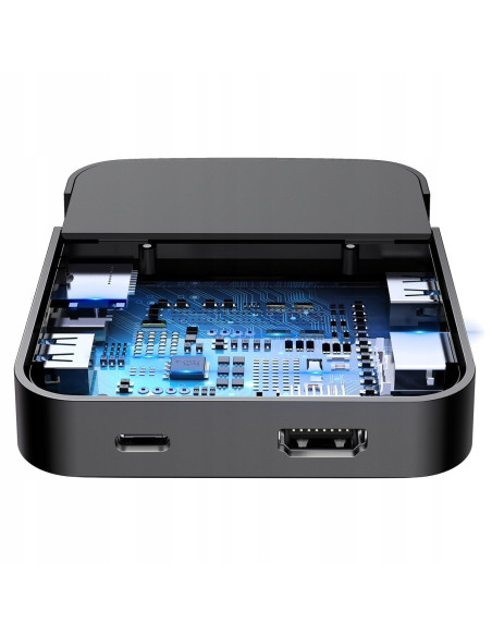 BASEUS Stacja dokująca, HUB USB-C Baseus Mate Docking do smartfonów Huawei i Samsung, 15W - czarna