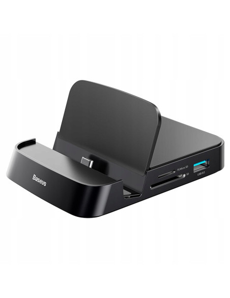 BASEUS Stacja dokująca, HUB USB-C Baseus Mate Docking do smartfonów Huawei i Samsung, 15W - czarna