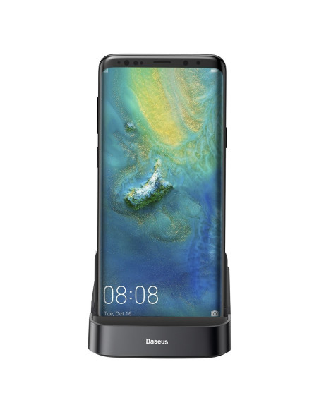 BASEUS Stacja dokująca, HUB USB-C Baseus Mate Docking do smartfonów Huawei i Samsung, 15W - czarna