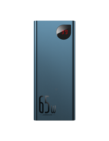 Powerbank Baseus Adaman Metal 20000mAh, PD, QC 3.0, 65W, 2xUSB + USB-C + micro USB niebieski