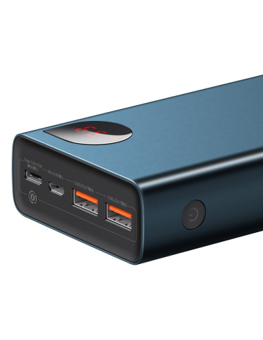Powerbank Baseus Adaman Metal 20000mAh, PD, QC 3.0, 65W, 2xUSB + USB-C + micro USB niebieski