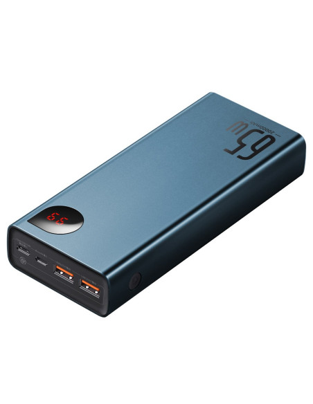 Powerbank Baseus Adaman Metal 20000mAh, PD, QC 3.0, 65W, 2xUSB + USB-C + micro USB niebieski