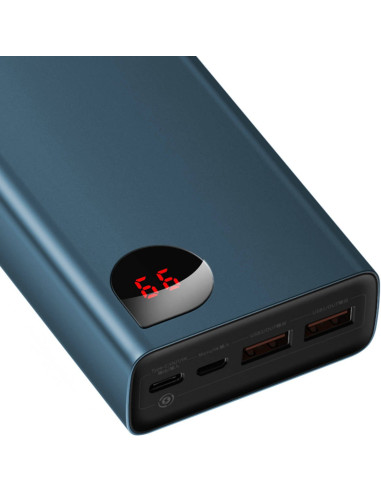 Powerbank Baseus Adaman Metal 20000mAh, PD, QC 3.0, 65W, 2xUSB + USB-C + micro USB niebieski