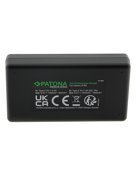 PATONA Twin Performance ładowarka PD do Canon LP-E6