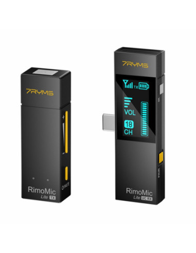 Bezprzewodowy zestaw mikrofonowy 7Ryms RimoMic Lite [USB-C] czarny