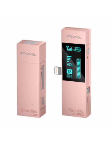 Bezprzewodowy zestaw mikrofonowy 7Ryms RimoMic Lite [iPhone/iPad] różowy