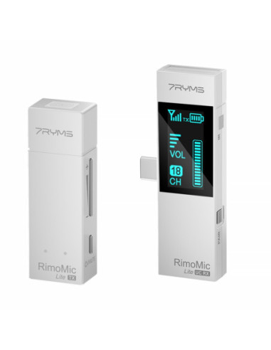 Bezprzewodowy zestaw mikrofonowy 7Ryms RimoMic Lite USB-C biały