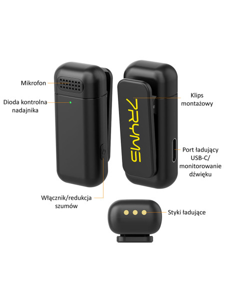 Bezprzewodowy zestaw mikrofonowy 7Ryms Rimo S1 USB-C