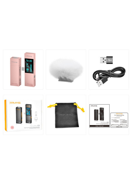 Bezprzewodowy zestaw mikrofonowy 7Ryms RimoMic Lite USB-C różowy