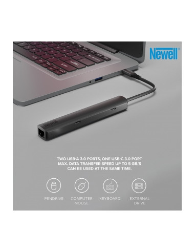 Hub Newell 6 w 1 - grafitowy