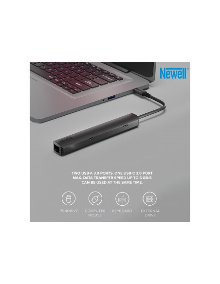 Hub Newell 6 w 1 - grafitowy