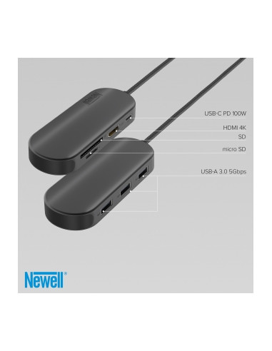 Hub Newell 7 w 1 - grafitowy