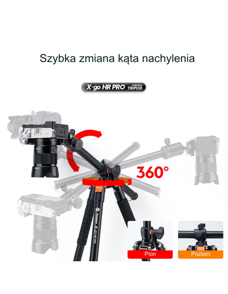Statyw Fotopro X-go HR Pro z głowicą kulową FPH-52Q - czarny