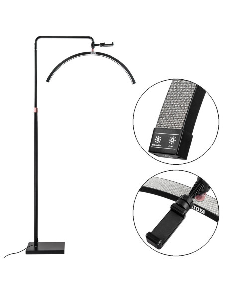 Lampa kosmetyczna MITOYA LED MOON LIGHT GLAMOUR 2700-6500K na statywie [czarna]
