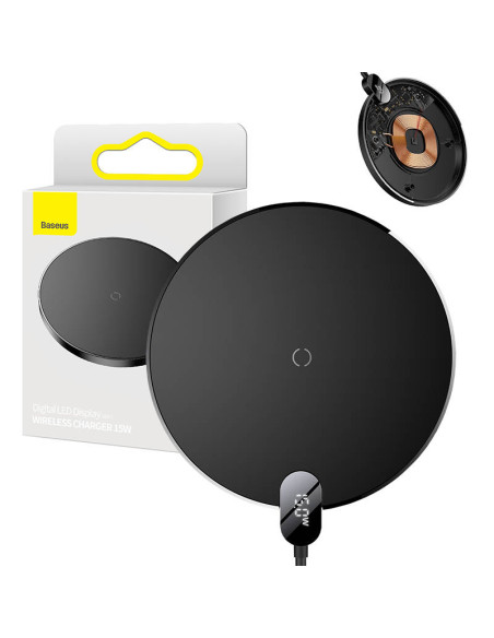 Bezprzewodowa ładowarka indukcyjna Baseus Digital LED Display Gen 2 15W czarna