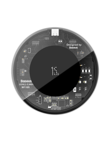 Bezprzewodowa ładowarka indukcyjna Baseus Simple, 15W (przezroczysta)