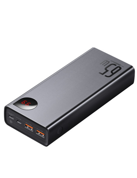 Powerbank Baseus Adaman Metal 20000mAh, PD, QC 3.0, 65W, 2xUSB + USB-C + micro USB, (czarny)