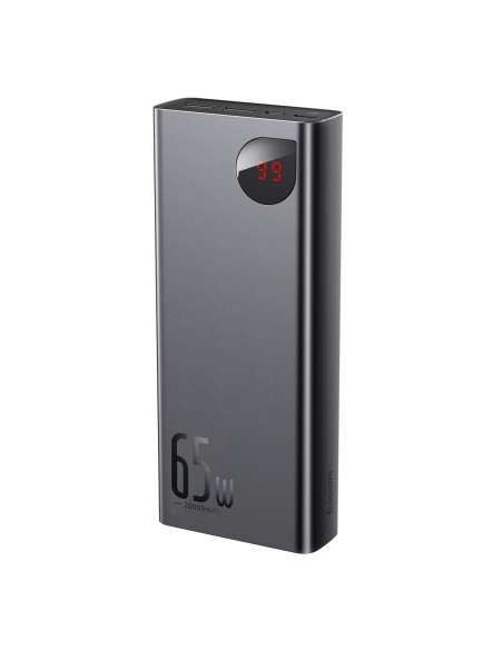 Powerbank Baseus Adaman Metal 20000mAh, PD, QC 3.0, 65W, 2xUSB + USB-C + micro USB, (czarny)