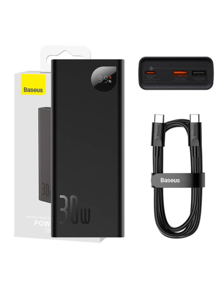 Powerbank Baseus Adaman Metal, 20000mAh, 30W (czarny)