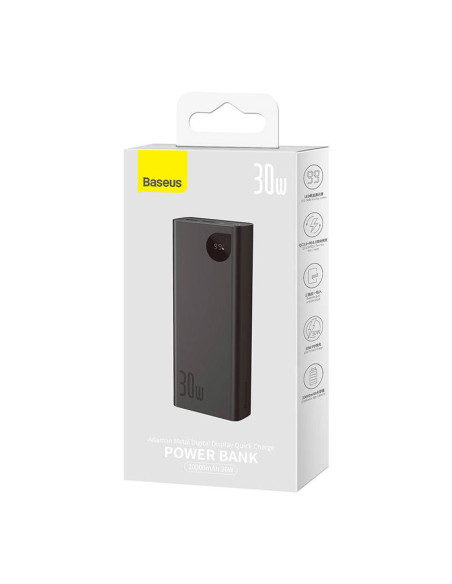 Powerbank Baseus Adaman Metal, 20000mAh, 30W (czarny)