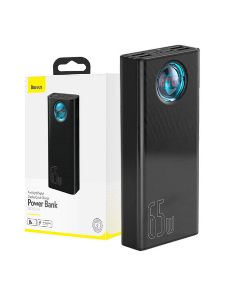 Powerbank Baseus Amblight 30000mAh, 4xUSB, USB-C, 65W (czarny)