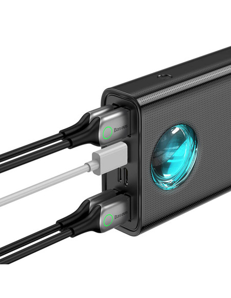 Powerbank Baseus Amblight 30000mAh, 4xUSB, USB-C, 65W (czarny)
