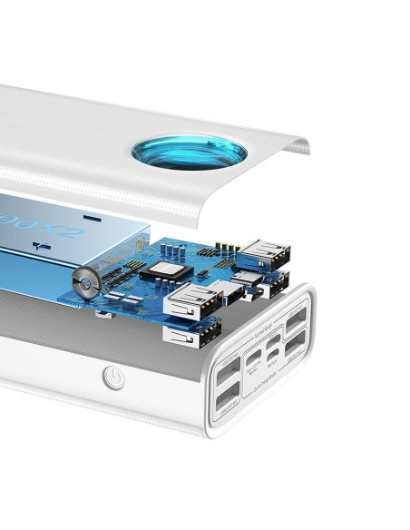 Powerbank Baseus Amblight 30000mAh, 4xUSB, USB-C, 65W (biały)