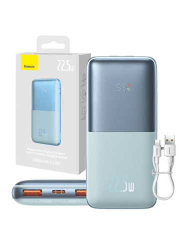 Powerbank Baseus Bipow Pro 10000mAh, 2xUSB, USB-C, 22.5W (niebieski)