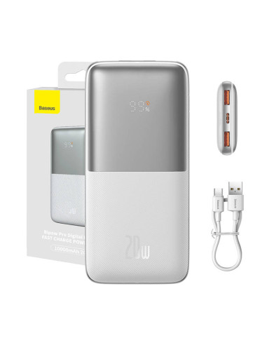 Powerbank Baseus Bipow Pro 10000mAh, 2xUSB, USB-C, 20W (biały)