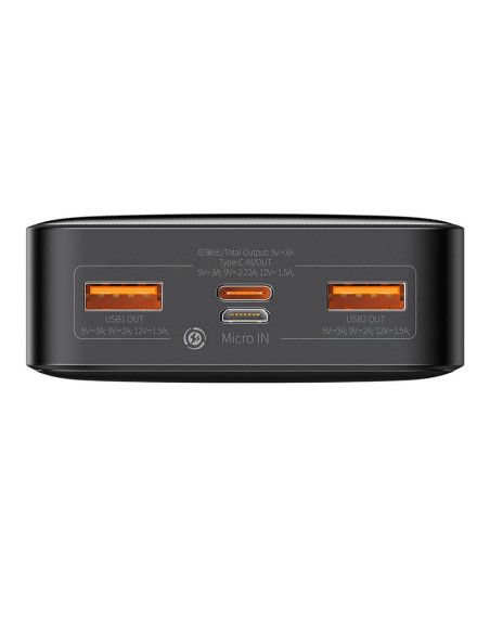 Powerbank Baseus Bipow 20000mAh, 2xUSB, USB-C, 20W (czarny)