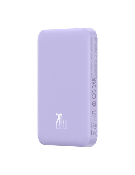 Magnetyczny mini powerbank Baseus 5000mAh 20W (fioletowy)