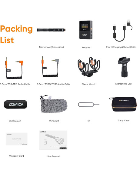Comica CVM-VM30 bezprzewodowy mikrofon Shotgun