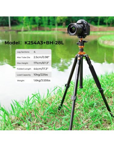 Statyw K&F Concept K254A3 z głowicą kulową BH-28L