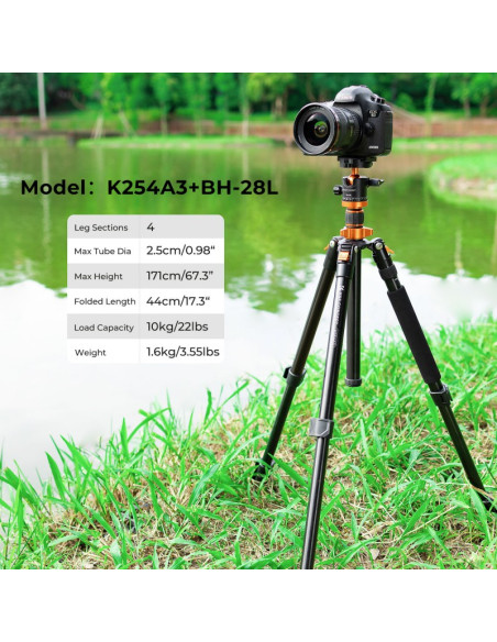 Statyw K&F Concept K254A3 z głowicą kulową BH-28L