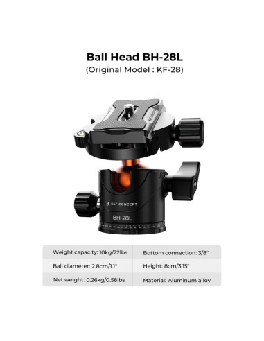 Statyw K&F Concept K254A3 z głowicą kulową BH-28L