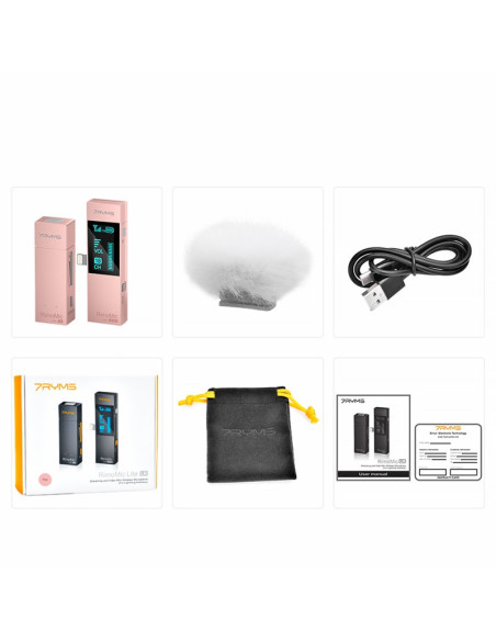 Bezprzewodowy zestaw mikrofonowy 7Ryms RimoMic Lite [iPhone/iPad] różowy