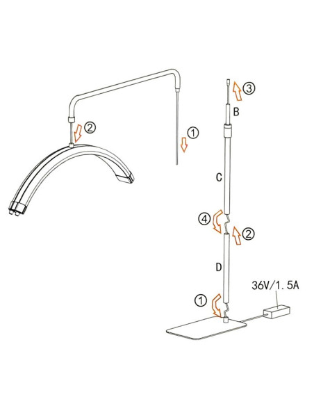 Lampa kosmetyczna MITOYA LED MOON LIGHT GLAMOUR 2700-6500K na statywie [czarna]