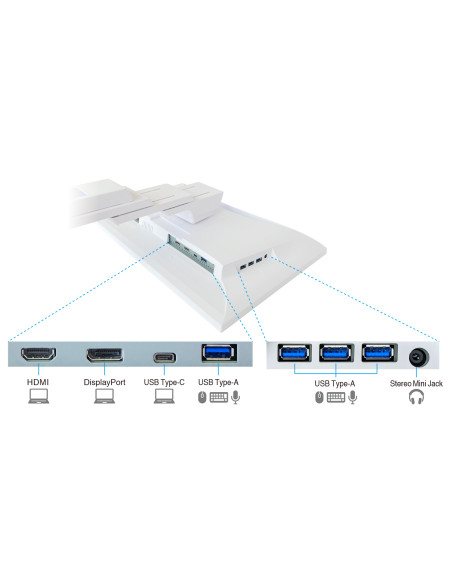 EIZO FlexScan EV2781-WT - monitor LCD IPS 27", rozdzielczość 2560 x 1440 (16:9), złącza USB-C, DisplayPort, HDMI (biały)