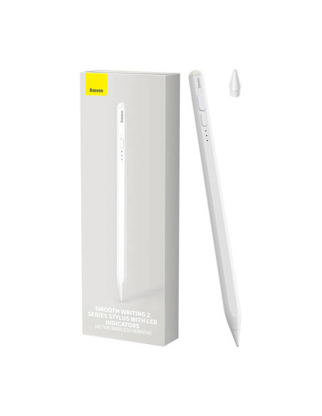 Pojemnościowy rysik / stylus Baseus Smooth Writing 2 z wskaźnikiem baterii - biały