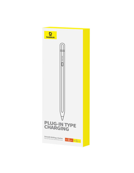 Aktywny rysik Baseus Smooth Writing Series z ładowaniem bezprzewodowym, USB-C - biały