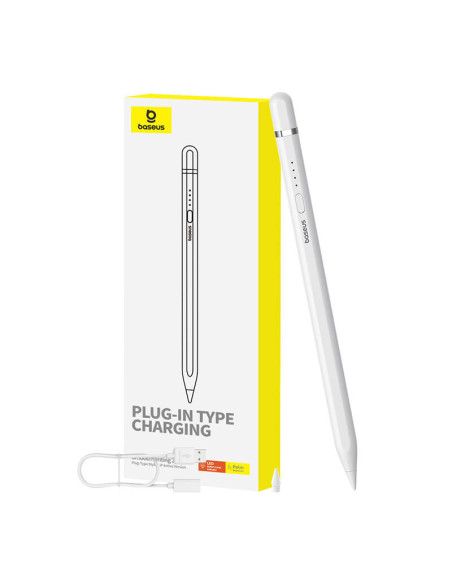 Aktywny rysik Baseus Smooth Writing Series z ładowaniem plug-in lightning (Biały)