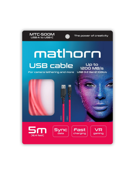 copy of Kabel Mathorn MTC-500 5m 10Gbps 60W USB A-C ArcticBlue
