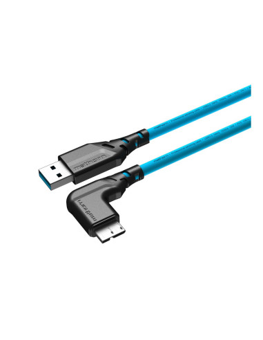 Kabel fotograficzny Mathorn MTC-521 5m 10Gbps USB A - MicroB 90° ArcticBlue
