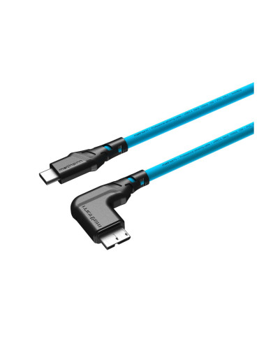 Kabel fotograficzny Mathorn MTC-531 5m 10Gbps USB C - MicroB 90° ArcticBlue