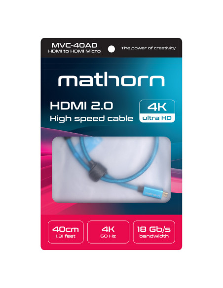 Kabel Mathorn MVC-40AD HDMI - HDMI 2.0 4K 60Hz 18Gbps 40cm