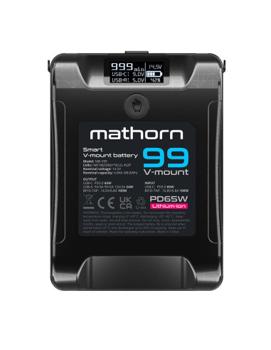Bateria Mathorn MB-V99 6800mAh PD65W OLED USB-C 99Wh V-mount